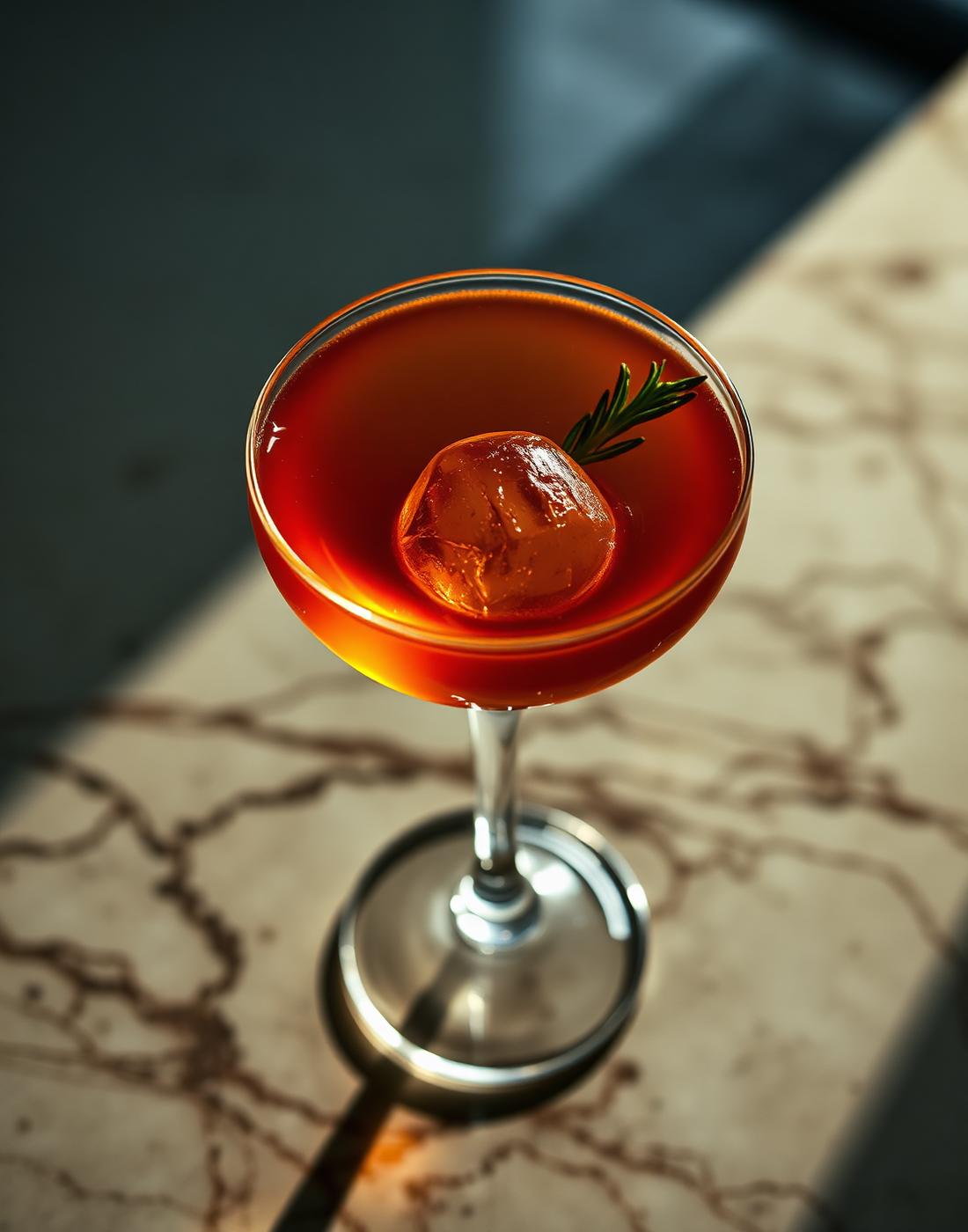 A signature amber cocktail